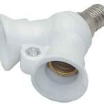 Переходник с цоколя E14 на 2 х E14 Белый Ecola F4T24WEAY