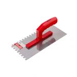 Гладилка стальная, 280 x 130 мм,зуб 10 x 10 мм, зеркальная полировка, пластмастмассовая ручка, Matrix 86779